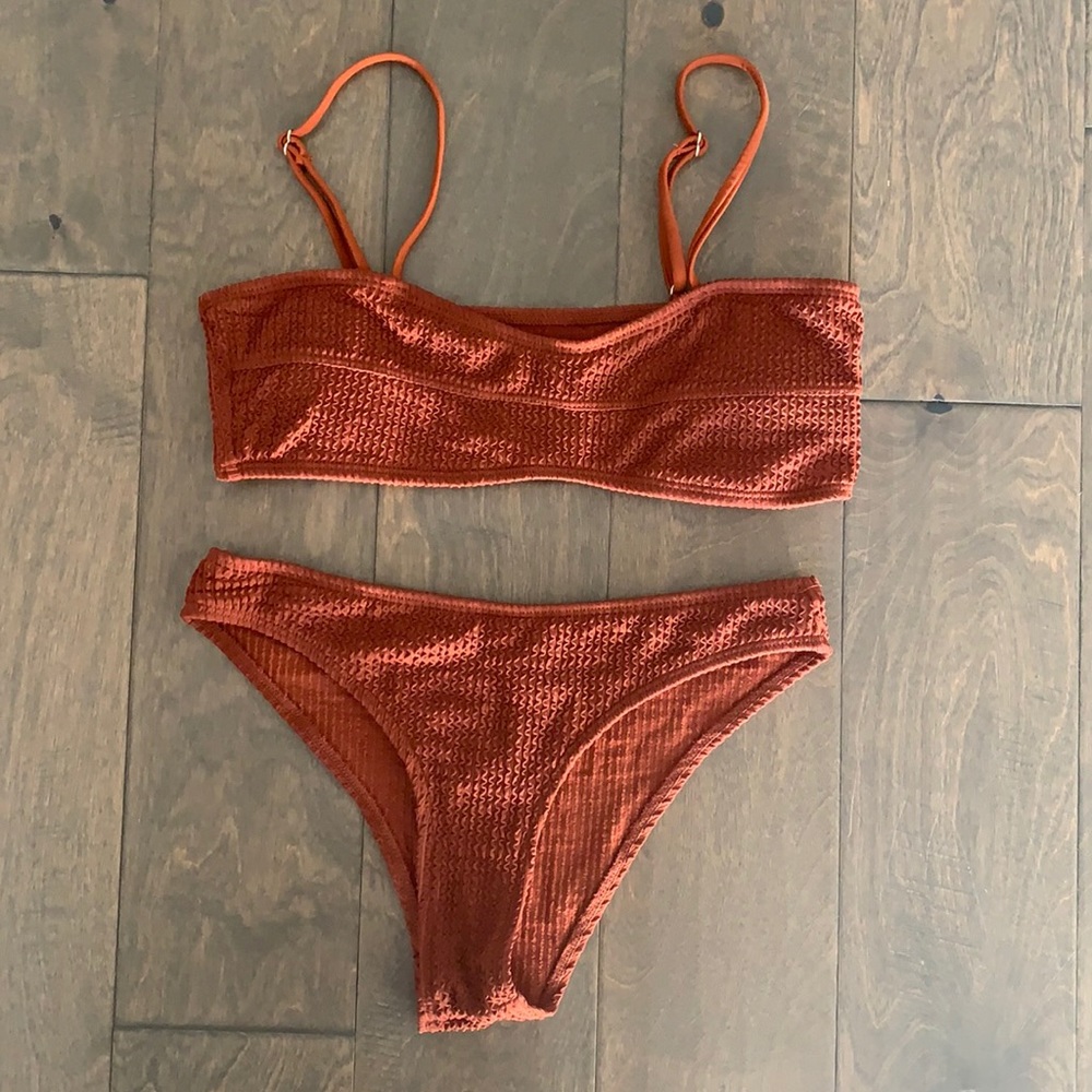 NEW Rust colored two piece swim suit